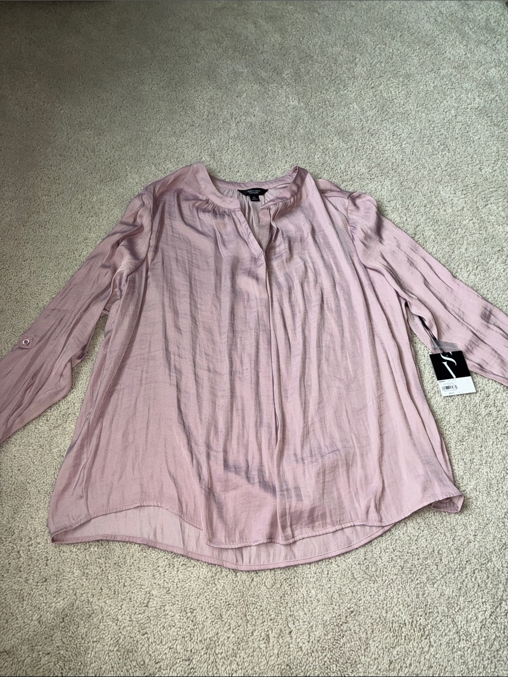 New Simply VeraWang Women’s Dusty Pink Button-Down Blouse size XL